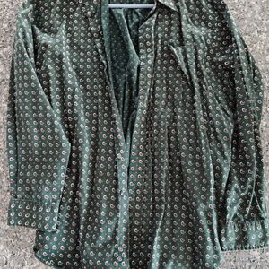 Hunt Club Dark Green Paisley Patterned Shirt